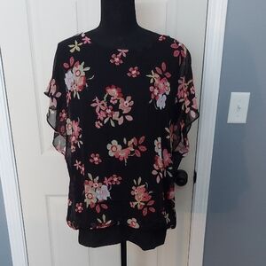 Floral Black Women's Top